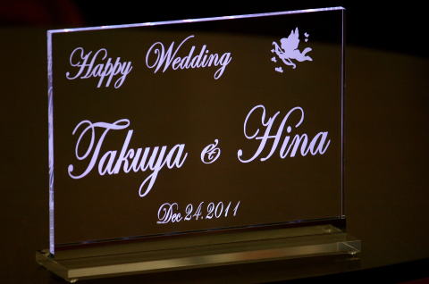 結婚式用ウェルカムボード A5サイズのLEDで光る結婚式用ウェルカムボード単色タイプ